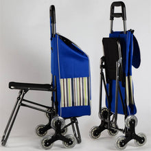 Load image into Gallery viewer, Foldable Shopping Trolley with Seat
