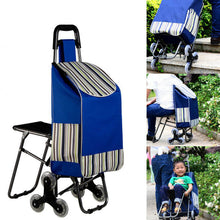 Load image into Gallery viewer, Foldable Shopping Trolley with Seat
