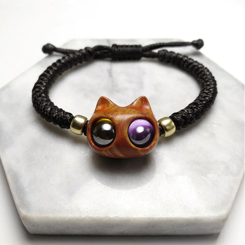 Handmade Wood Cat Bracelet - airlando