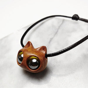 Handmade Wood Cat Pendant Necklace – airlando
